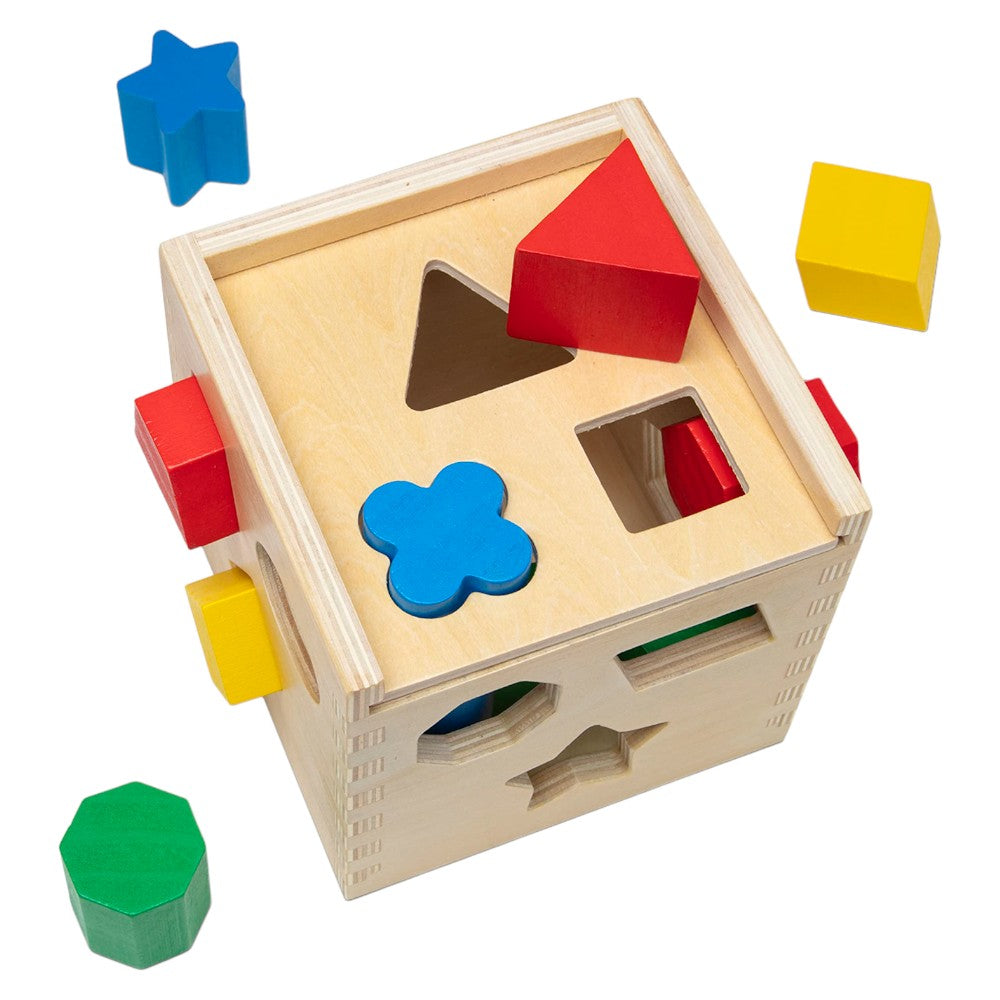Shape Sorting Toy, Activity Board, 100 Wooden Blocks