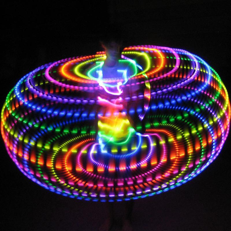 LED Hula Hoop with Adjustable Size and Multicolor Glow from 23" to 35"