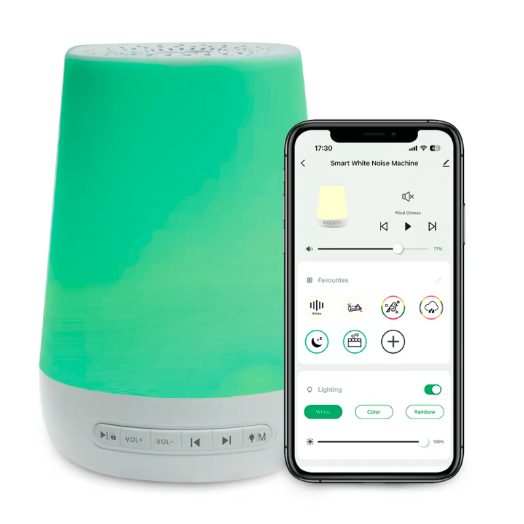 White Noise Machine 34 Sounds, App Control, Night Light, Wake-Up Timer