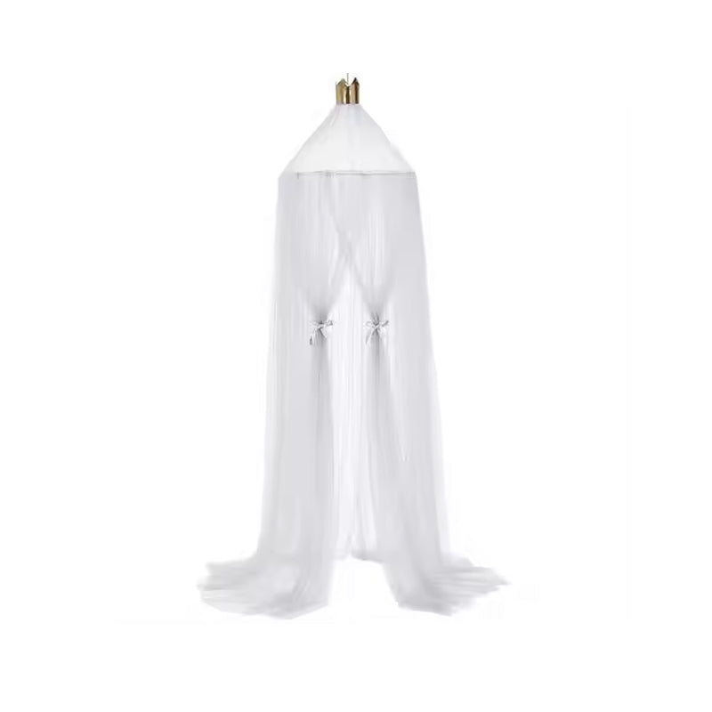 Round Crib Canopy with Dome Top, Mesh Curtain for Baby Nursery Decor