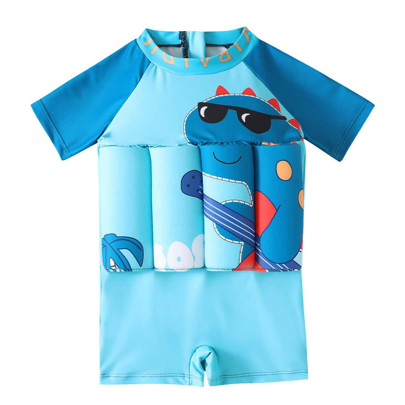 Children's Swimsuit with Removable Floats, One-Piece Rash Guard