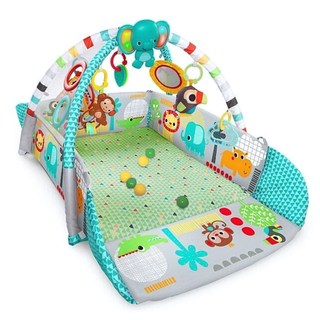 Baby Fitness Frame with Crawling Mat, Learning Play Gym with Soft Toys