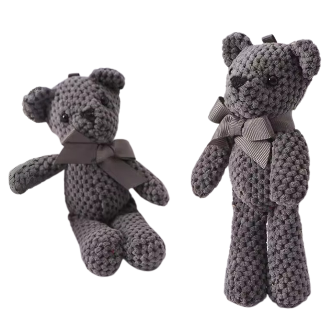 Set of 2 Handmade 100% Cotton Plush Teddy Bears – Soft Hanging Dolls