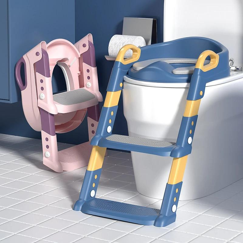 Foldable Potty Training Seat with Ladder for Toddlers – 2-in-1 Stool