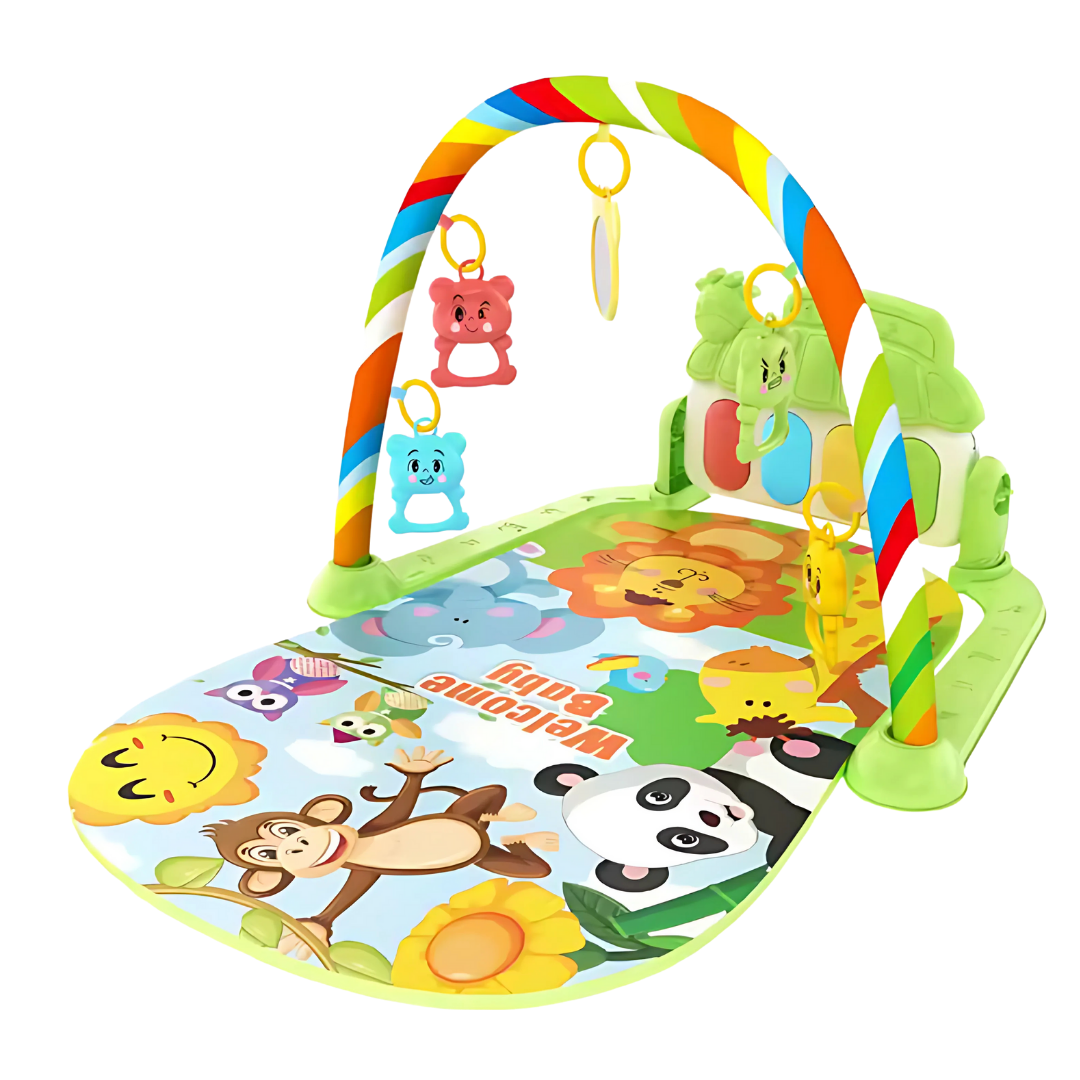 Baby Activity Gym with Kick Piano, Hanging Toys 0-36 Months Jungle
