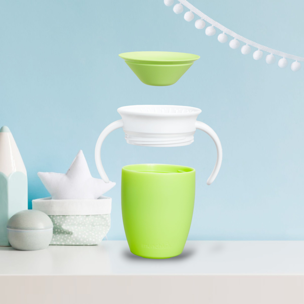 360° Baby Drinking Cup Spill-Proof, Double Handle, BPA-Free, 7oz