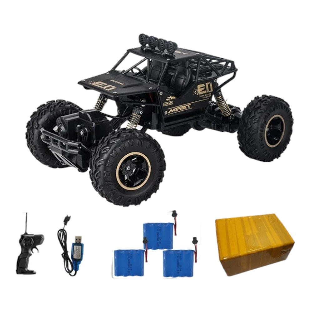 1:16 RC Truck – 2WD, Rechargeable, Mud Splatter Design, LED Lights