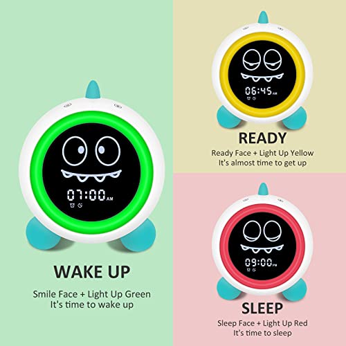 Toddler Sleep Training Clock with Night Light, Sounds & Wake Indicator