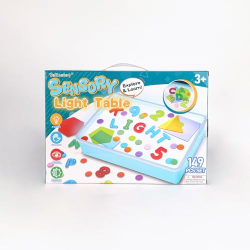Sensory Light Table Set 148 Pieces for Learning, Letters & Numbers