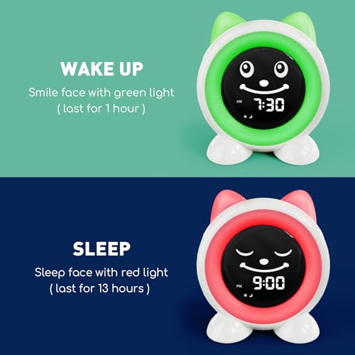 Kids Alarm Clock with Sleep Trainer, Night Light, and Nap Timer