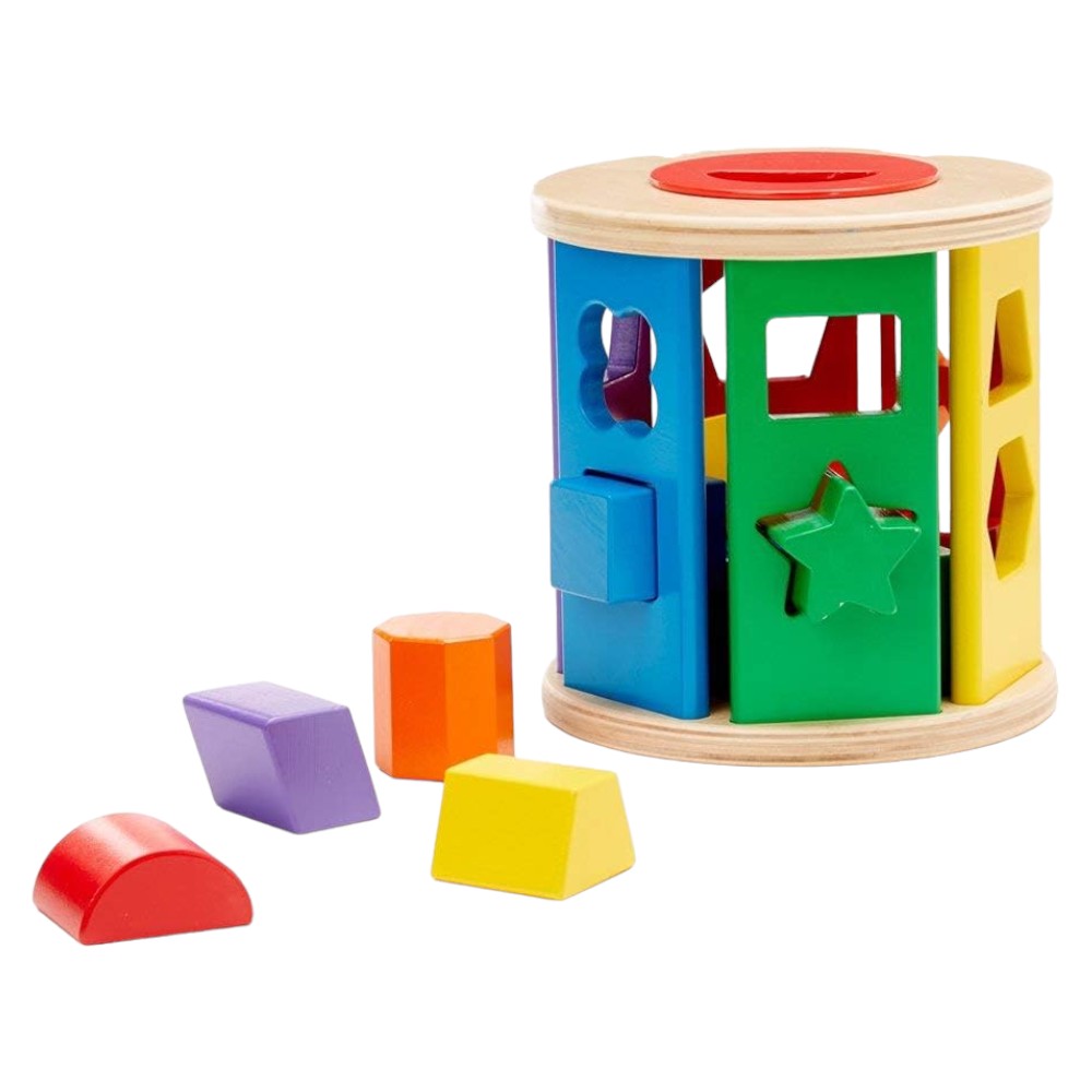 Shape Sorting Toy, Activity Board, 100 Wooden Blocks