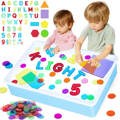 Sensory Light Table Set 148 Pieces for Learning, Letters & Numbers