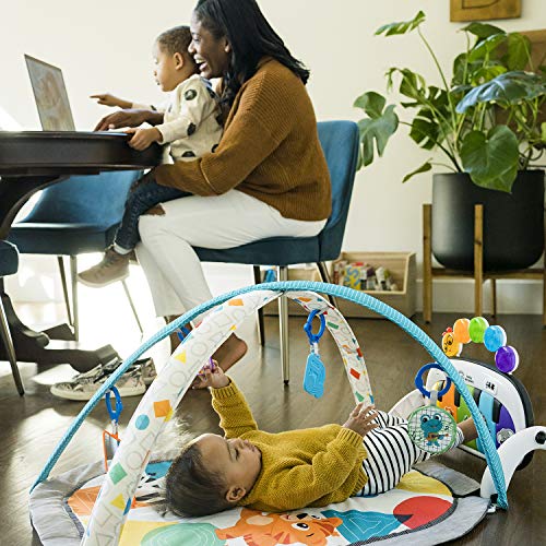 4-in-1 Baby Gym with Piano, 7 Toys, Music and Light Play Mat