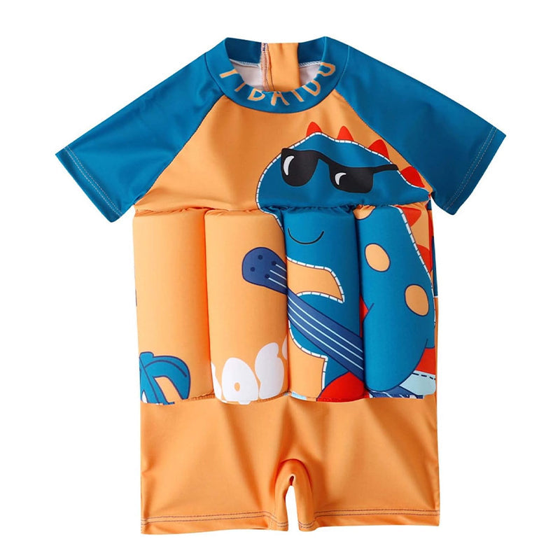 Children's Swimsuit with Removable Floats, One-Piece Rash Guard