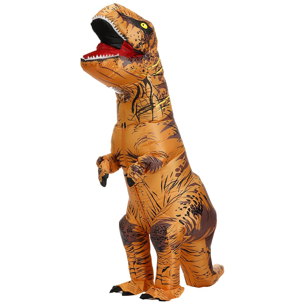 Inflatable Trex Costume with Fan and Battery Pack, Brown T-Rex Suit