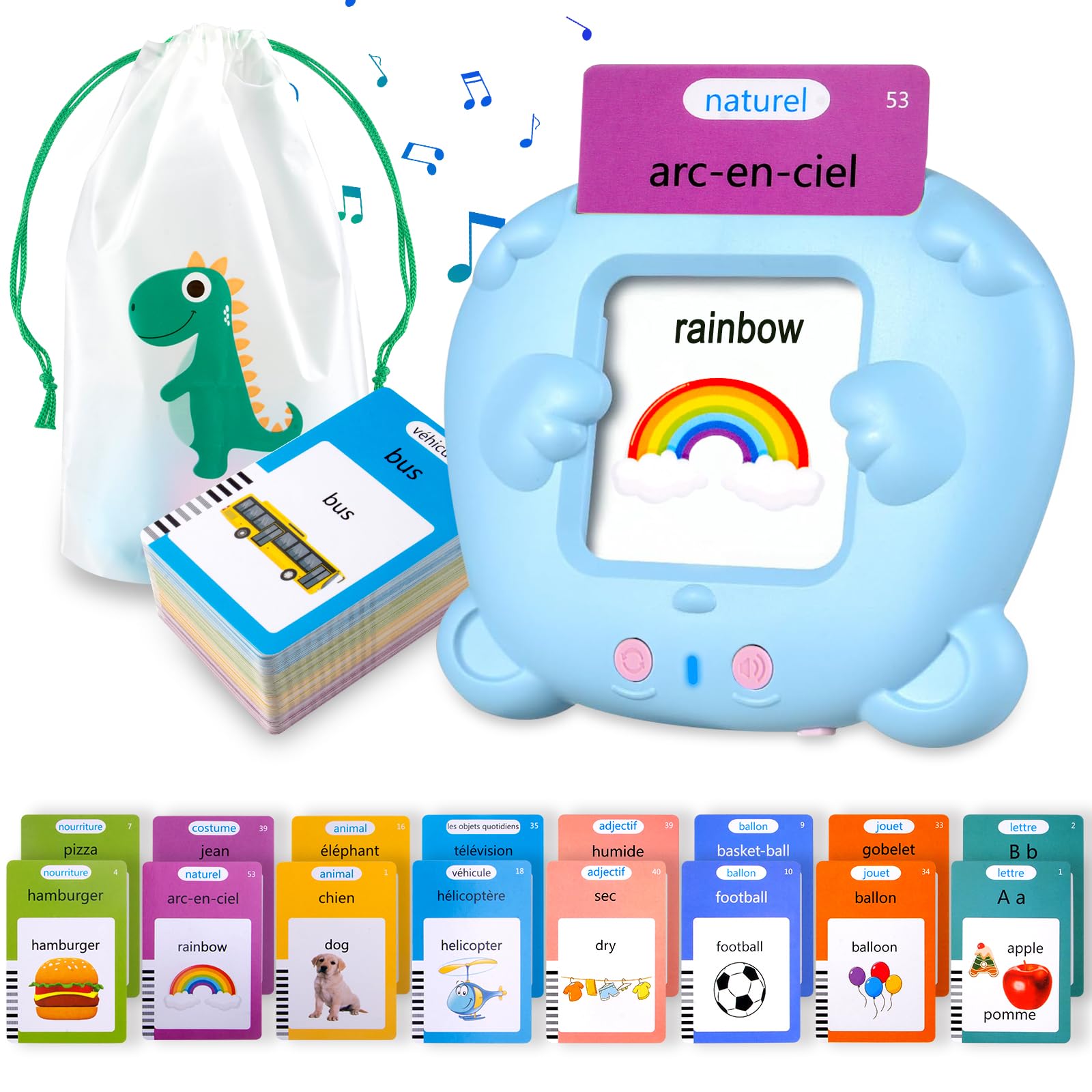 Talking Flash Cards for Bilingual Learning with Music and Games
