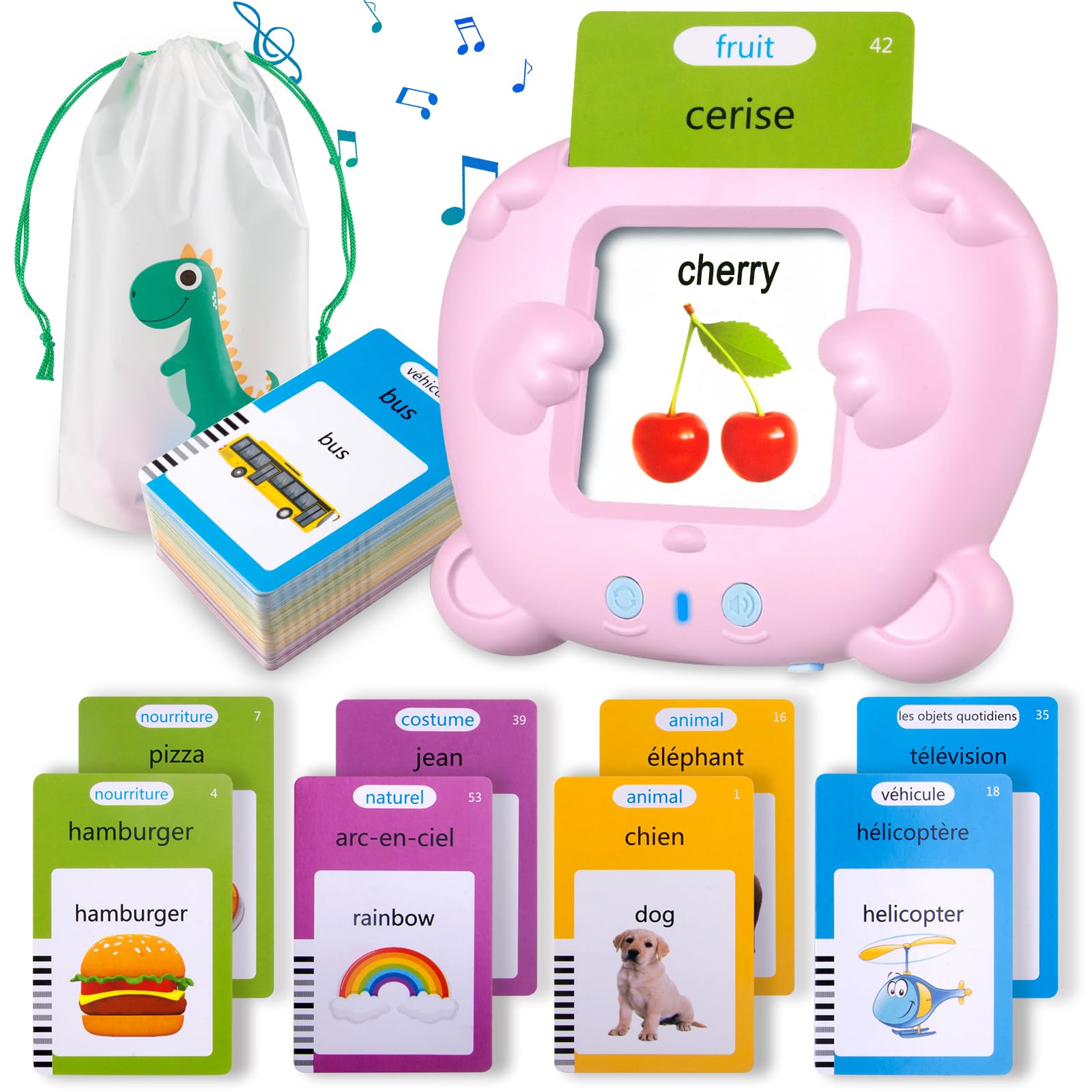 Talking Flash Cards for Bilingual Learning with Music and Games