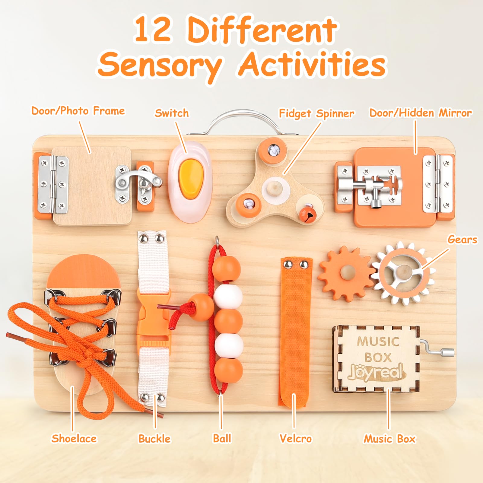 Montessori Busy Board - Interactive Activity Panel for Toddlers 1-3