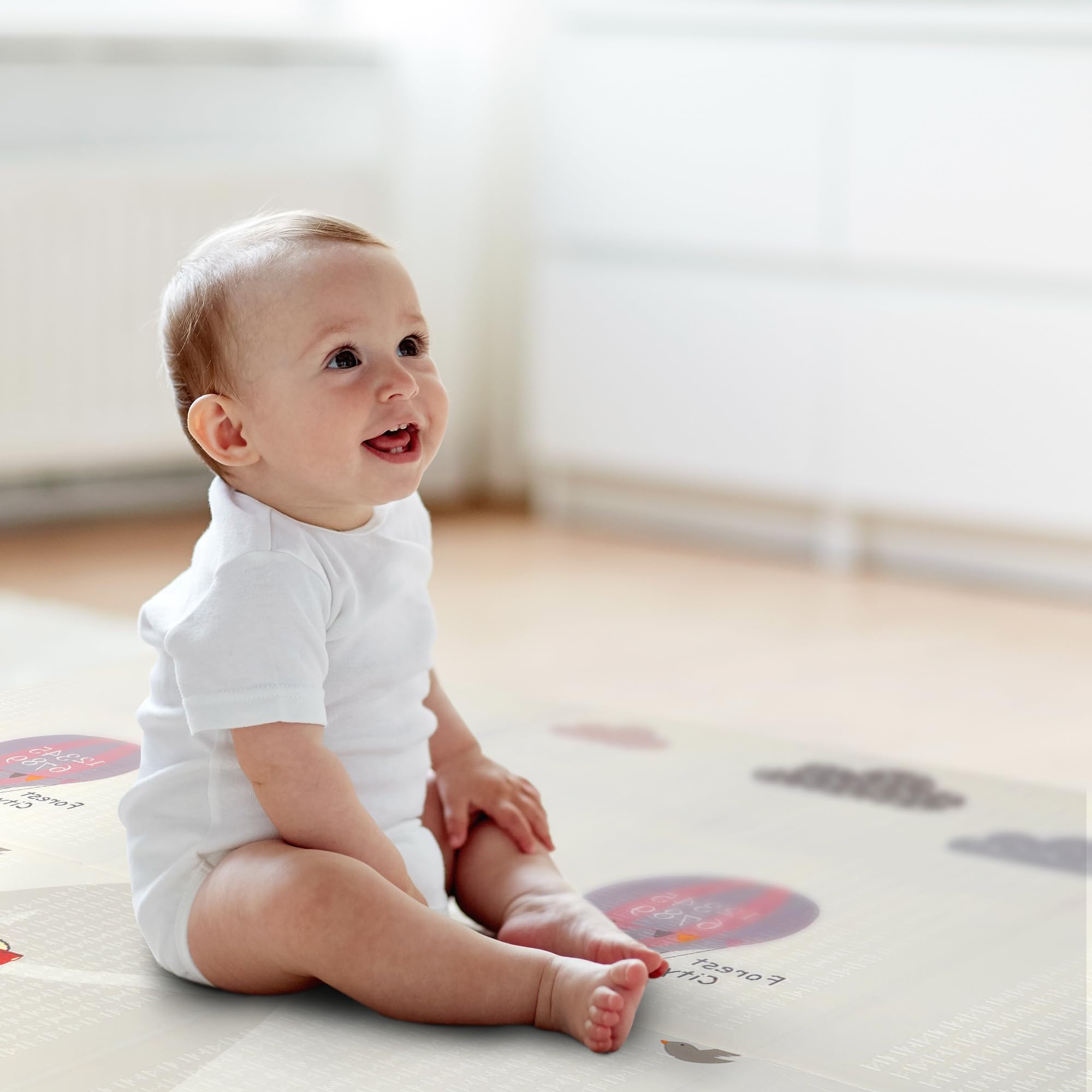 Foldable Reversible Mat for Play, Waterproof Picnic Mat Carry Bag