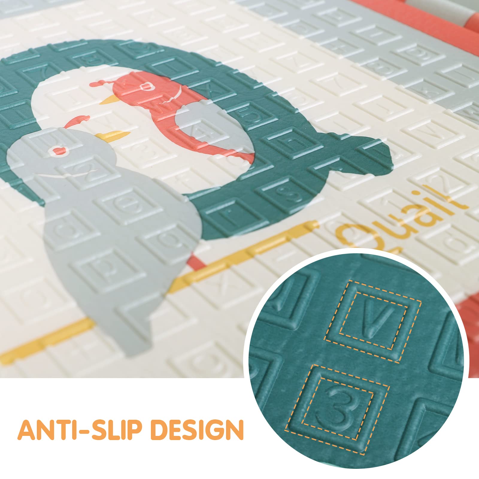 Foldable Baby Play Mat Waterproof Reversible Letters Numbers Foam