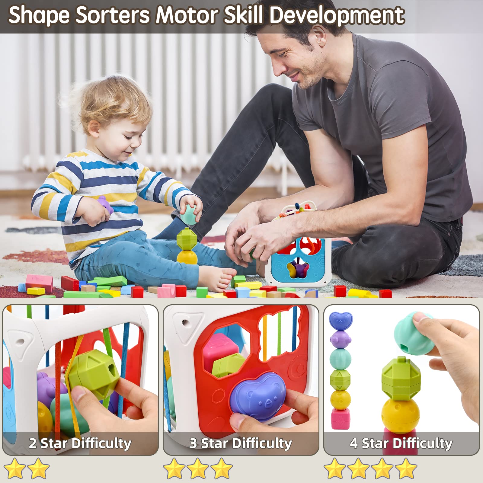 Baby Educational Toy 7-in-1, Activity Cube for 18-36 Months