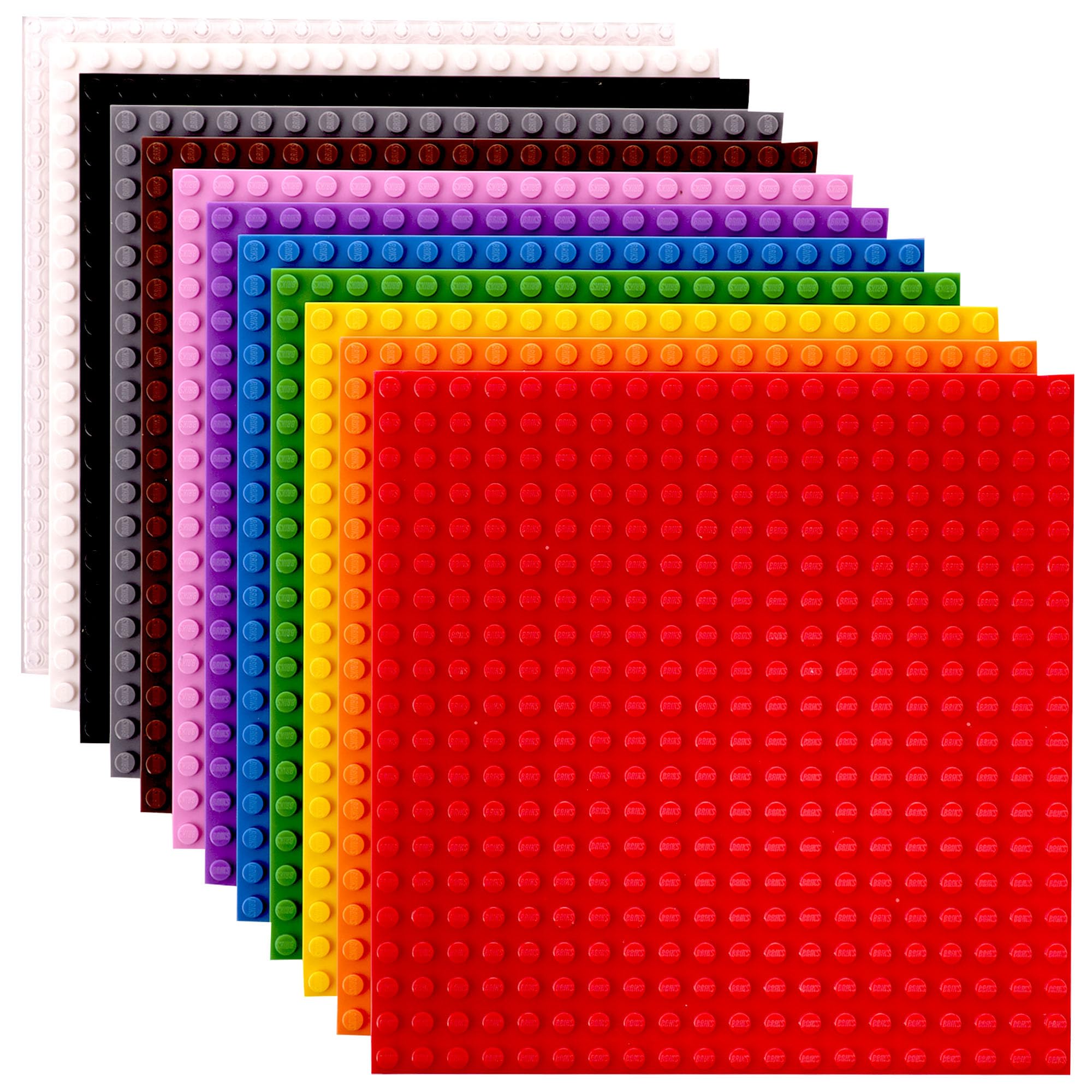 Stackable 6x6 Baseplates 12 Pack Compatible Large Brick Boards