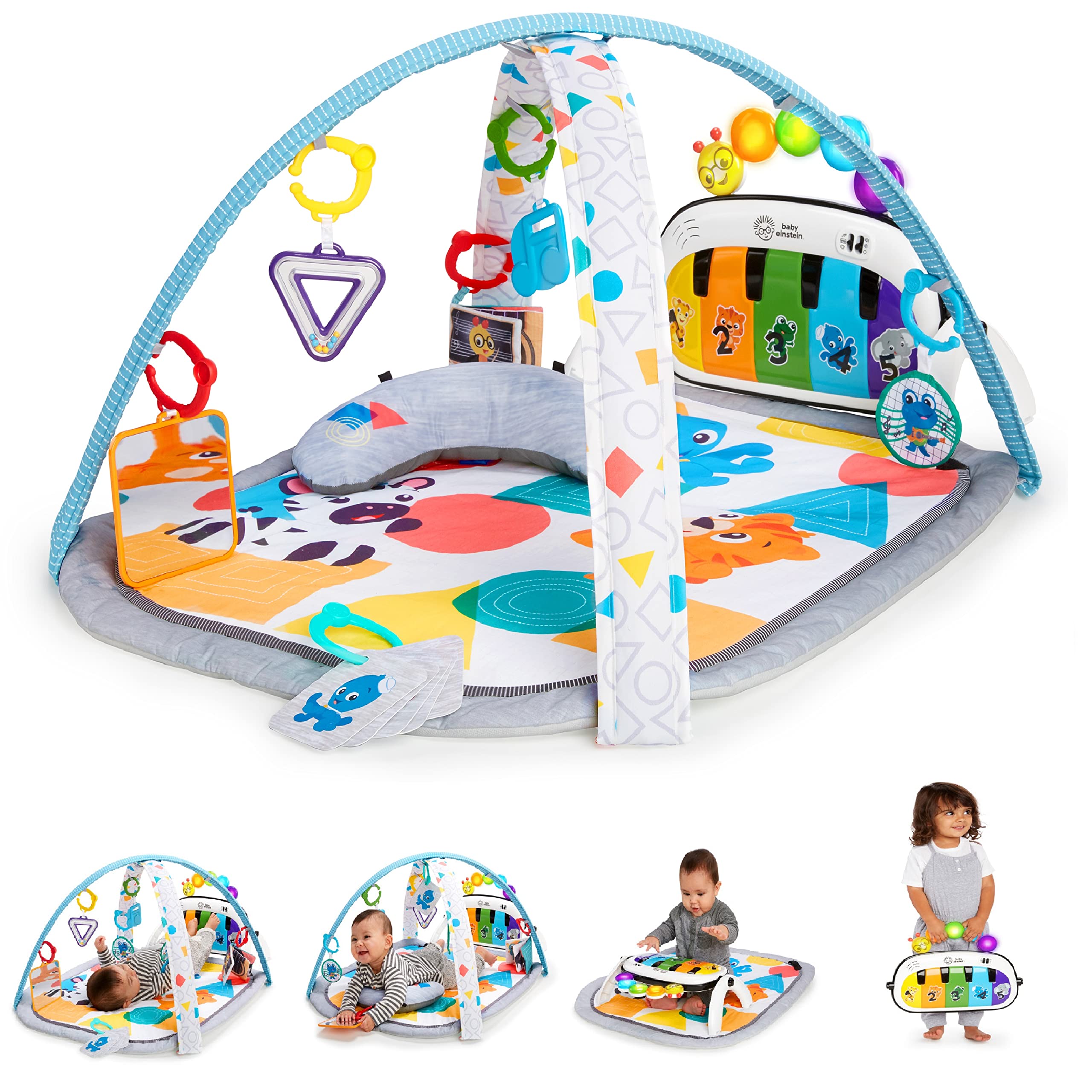 4-in-1 Baby Gym with Piano, 7 Toys, Music and Light Play Mat