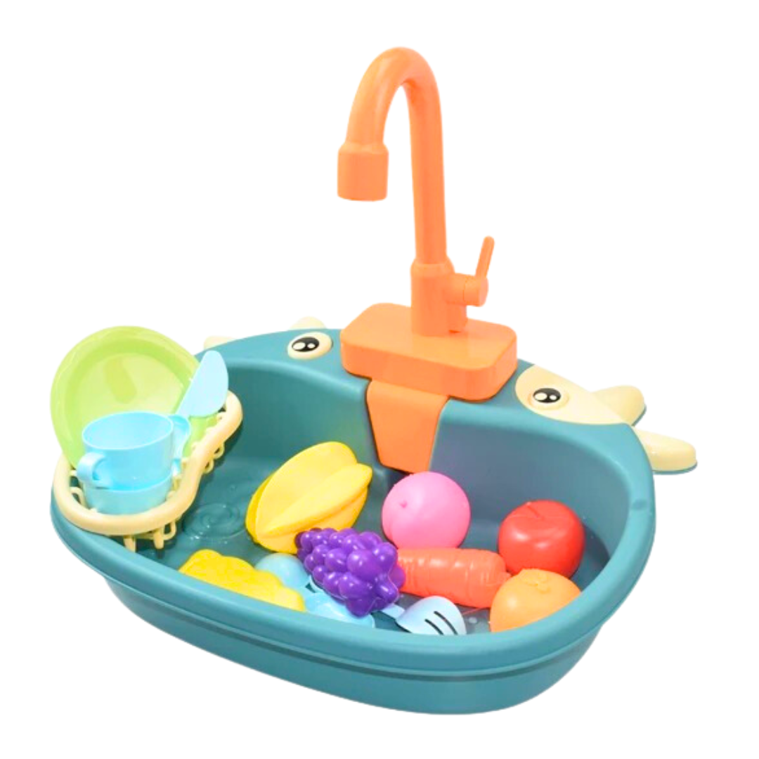 Electric Kitchen Sink Toy Set – Mini Pretend Dishwasher & Accessories