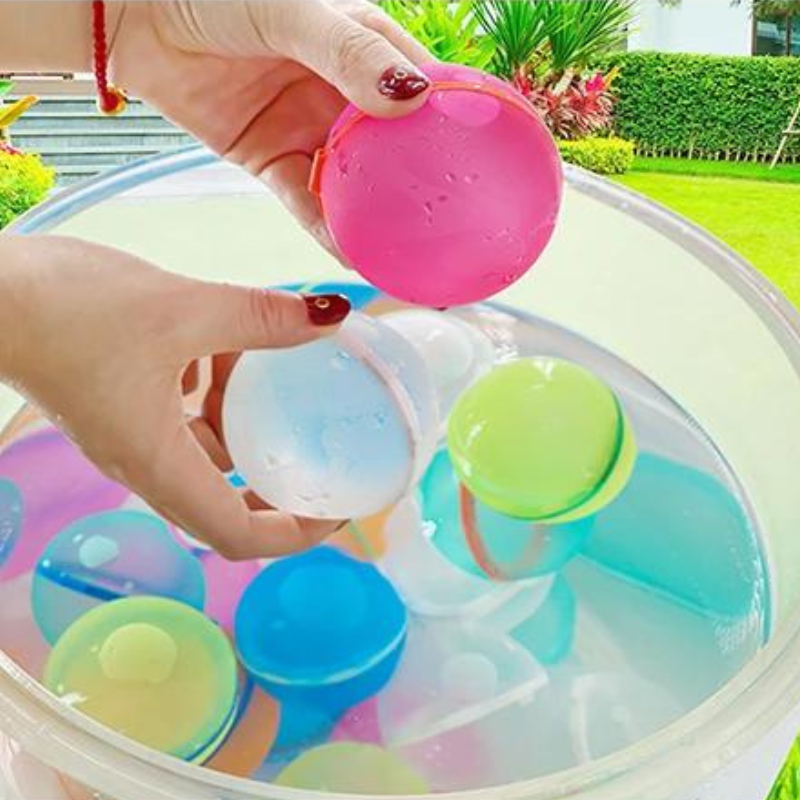 Reusable Silicone Water Balloons – Self-Sealing Quick Fill Splash Toys