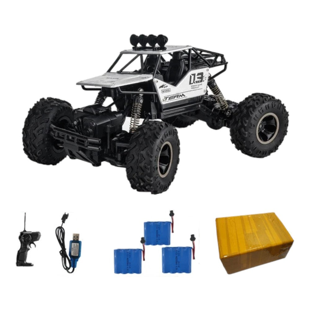 1:16 RC Truck – 2WD, Rechargeable, Mud Splatter Design, LED Lights