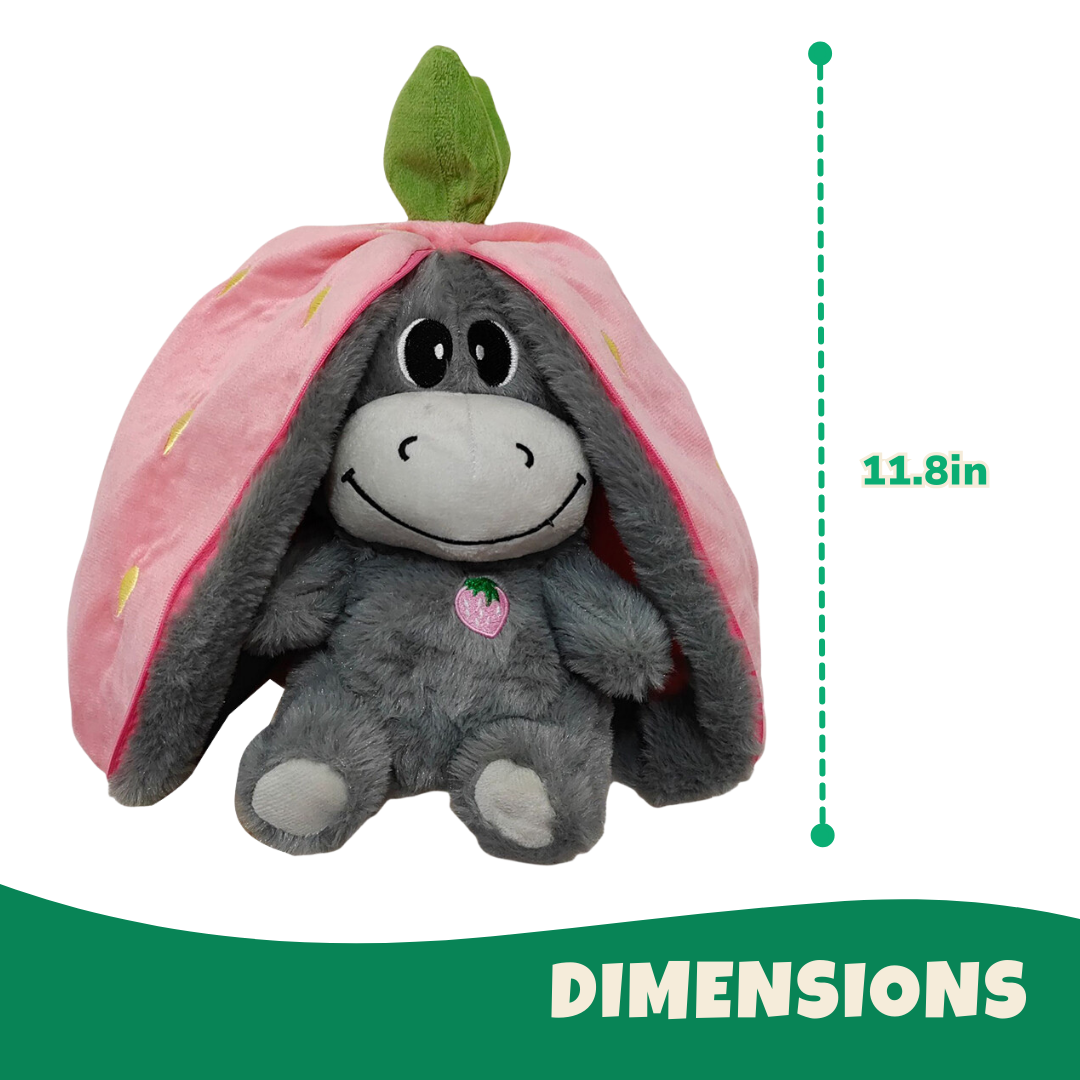 Donkey Breathing Plush – Fruit Themed Big Ears Sleep Toy with Motion