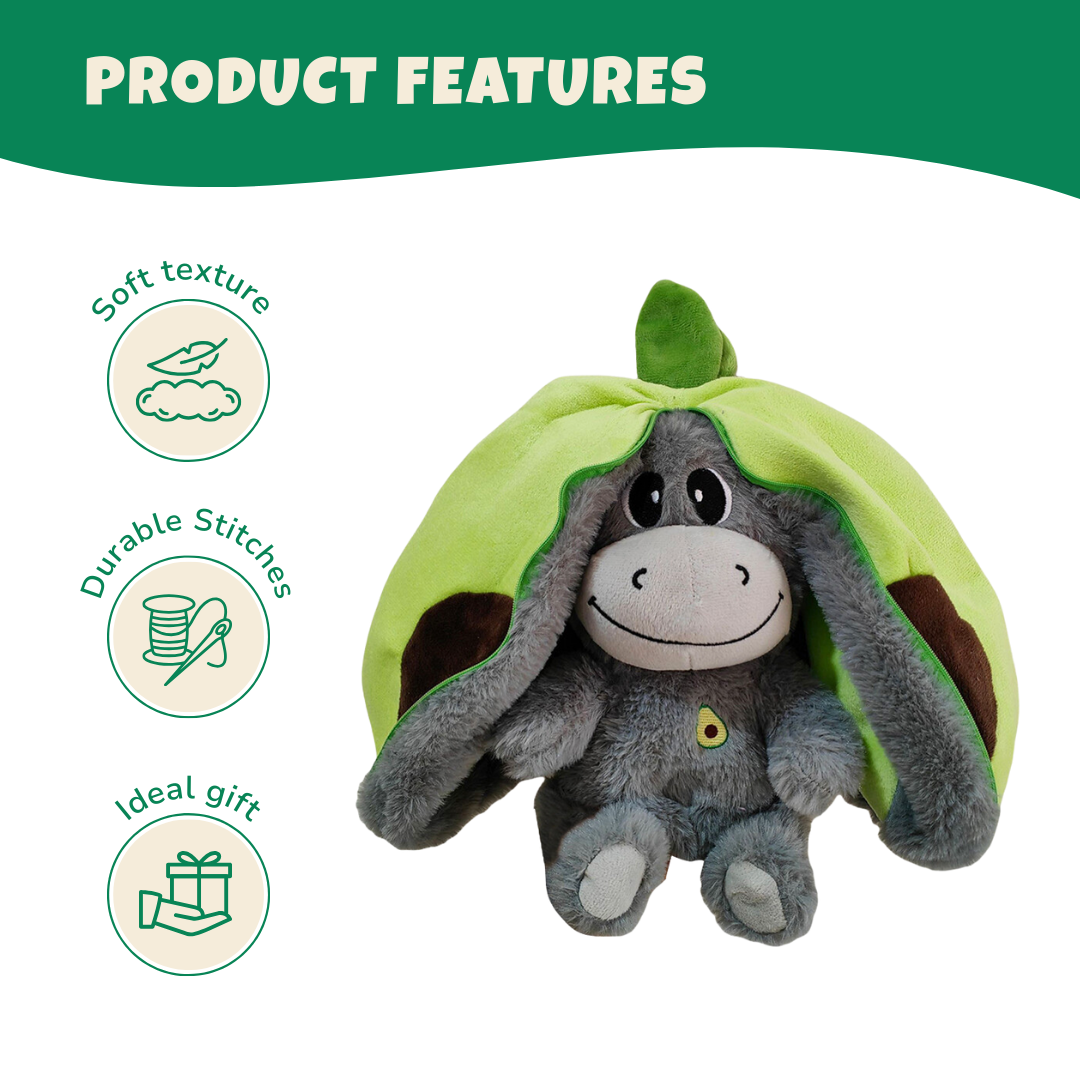 Donkey Breathing Plush – Fruit Themed Big Ears Sleep Toy with Motion