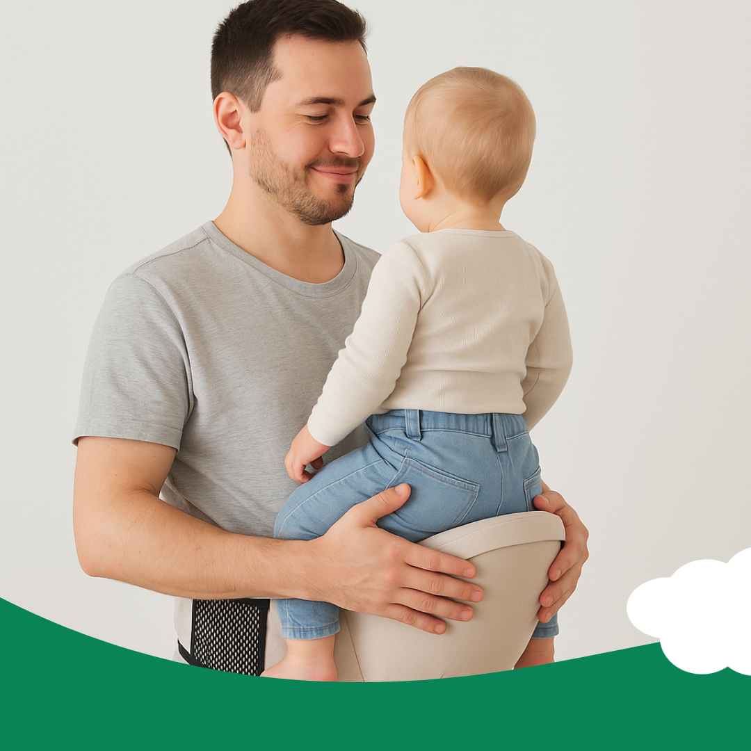 Adjustable Hipseat Baby Carrier with 30° Seat Tilt and Mesh Pocket