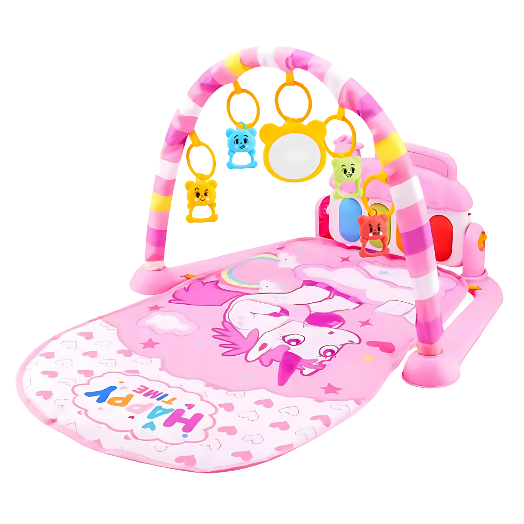Baby Activity Gym with Kick Piano, Hanging Toys 0-36 Months Blue/Pink