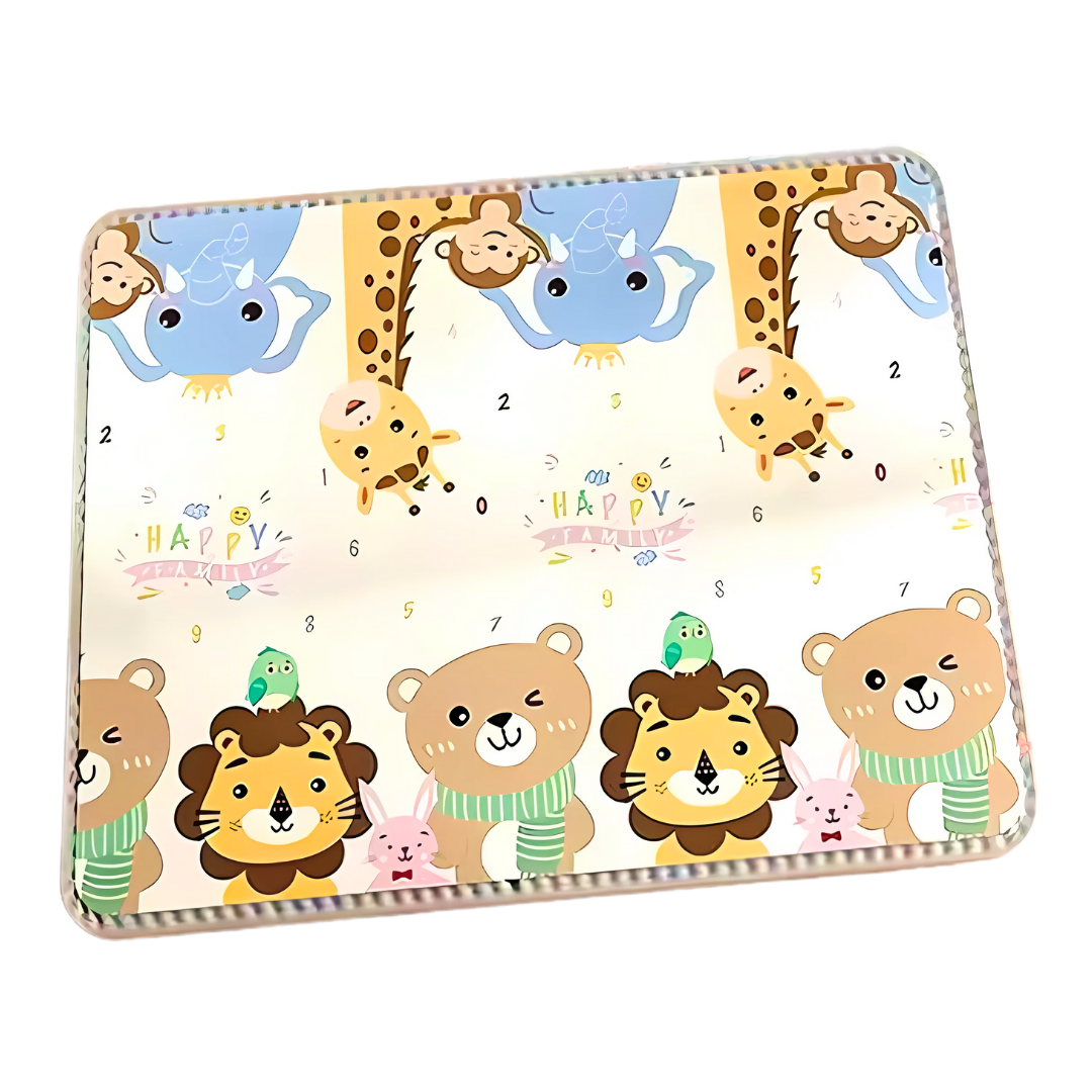 Large Foldable Baby Play Mat, Double-Sided Surface and Cushioned Foam