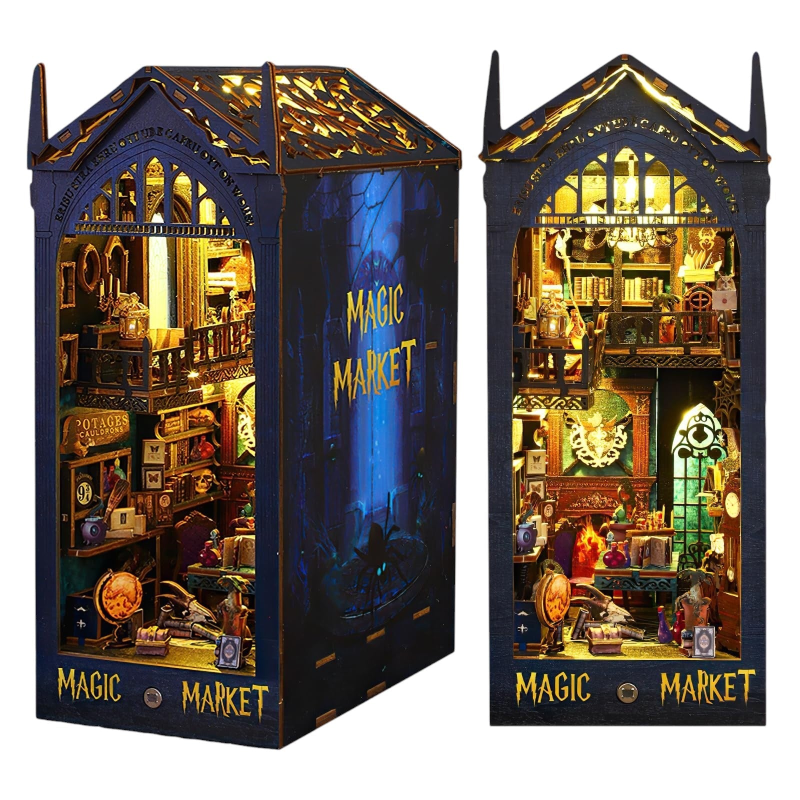 Magic Market Book Nook Kit with LED Lights and DIY Miniatures