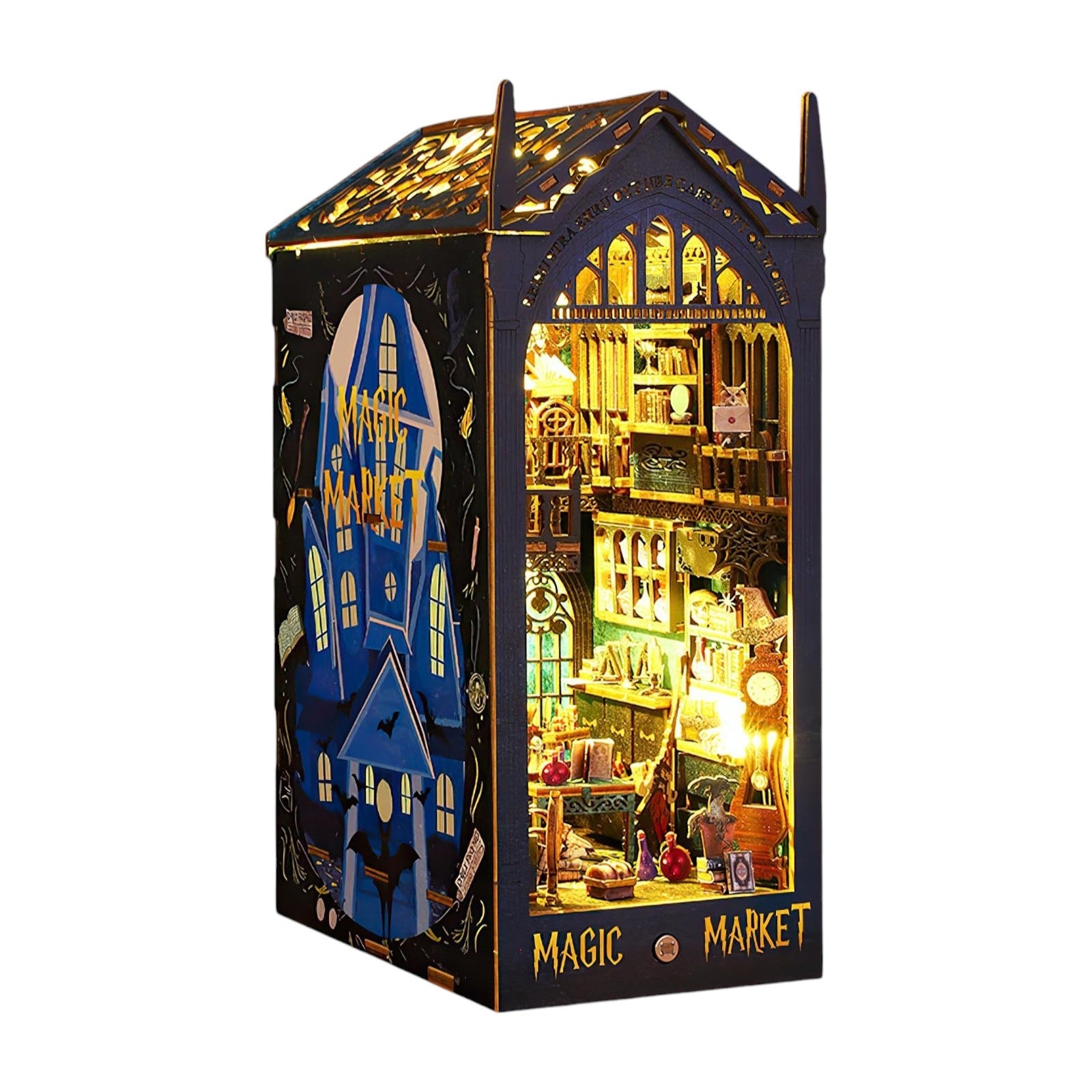 Magic Market Book Nook Kit with LED Lights and DIY Miniatures