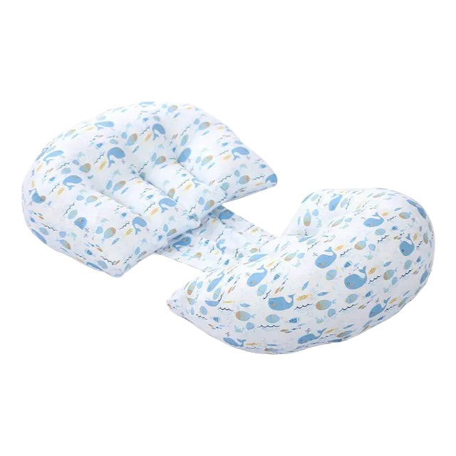 U-Shaped Pregnancy Pillow, 100% Cotton, 56x34, Blue/Pink