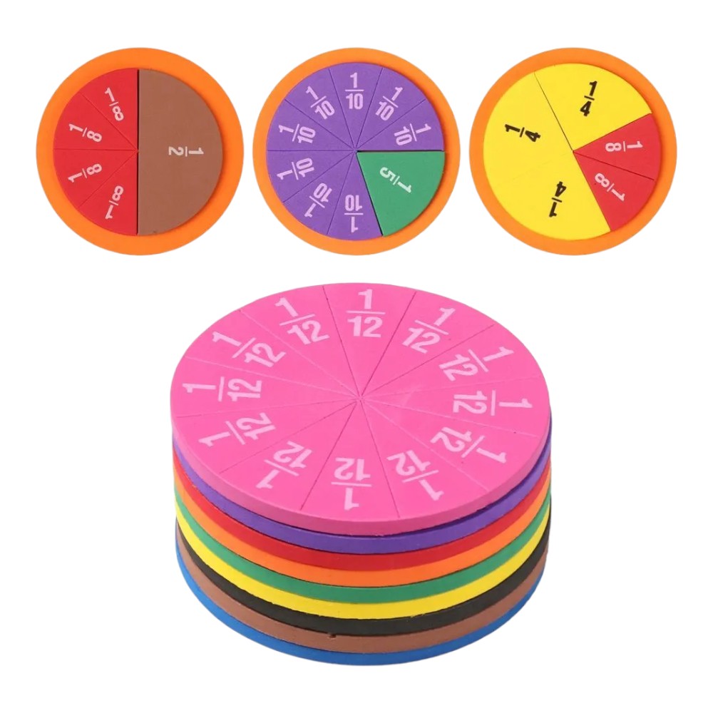 51-Pieces Fraction Set - Visual Learning for Math Mastery