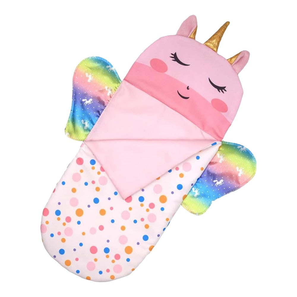 Soft Cotton Doll Sleeping Bag With Unicorn Print for 10-15” Dolls