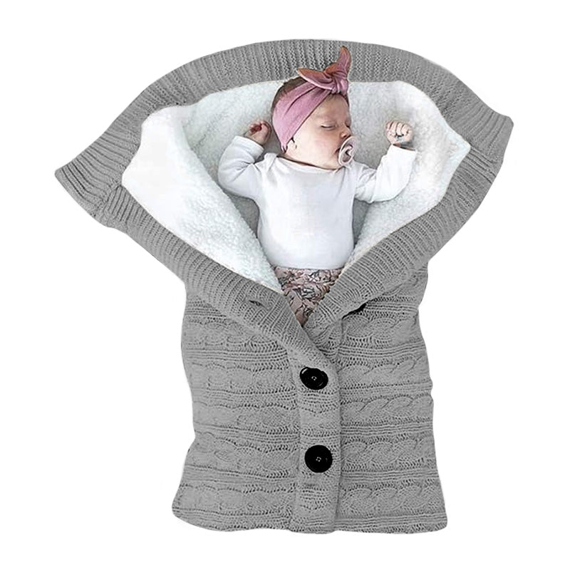 Soft Polar Baby Wrap with Easy-Open Button, 29.5x13.8 Inch
