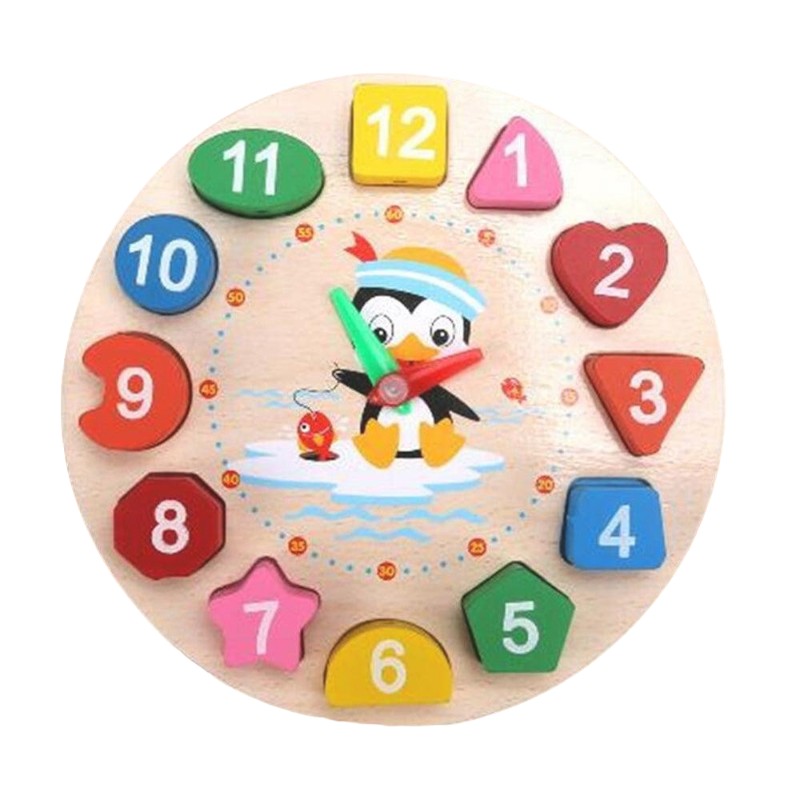 Colorful Wooden Clock for Easy Time Learning
