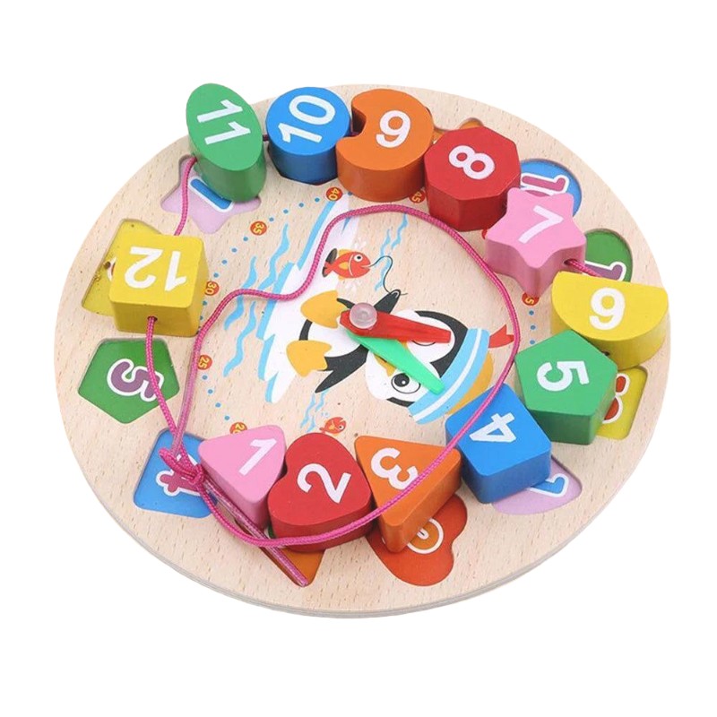 Colorful Wooden Clock for Easy Time Learning