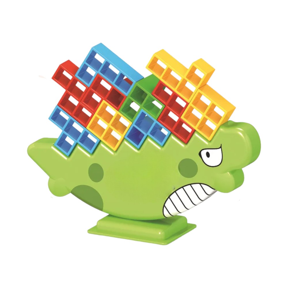 Dinosaur Stacking Tower Game – 48 or 64 Piece Balance Blocks Set