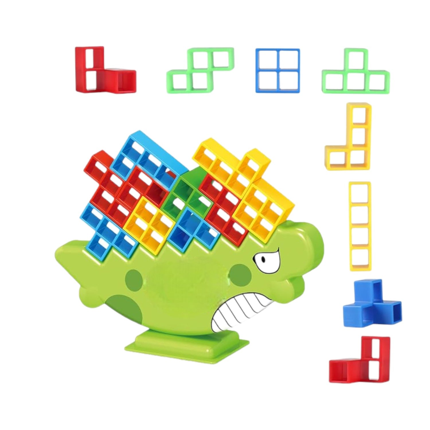 Dinosaur Stacking Tower Game – 48 or 64 Piece Balance Blocks Set
