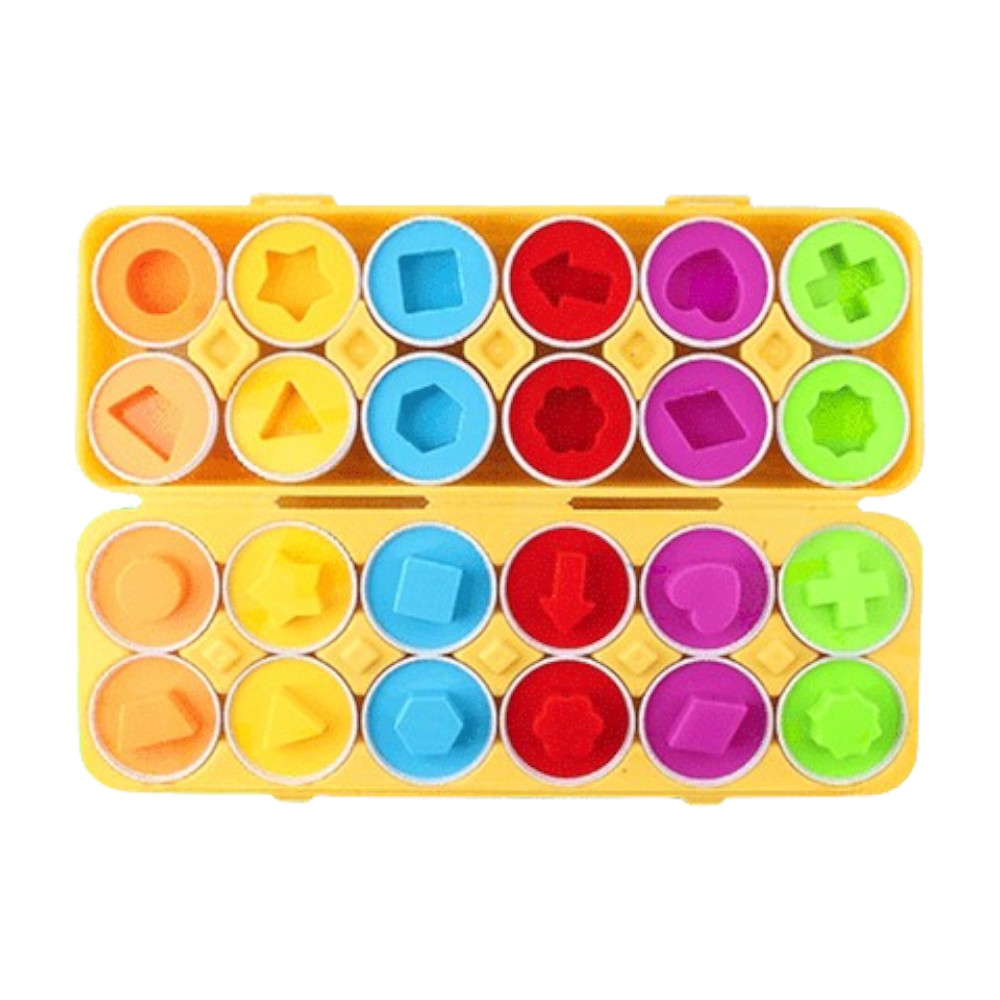 12-Piece Color Shape Egg Puzzle for Learning Shapes