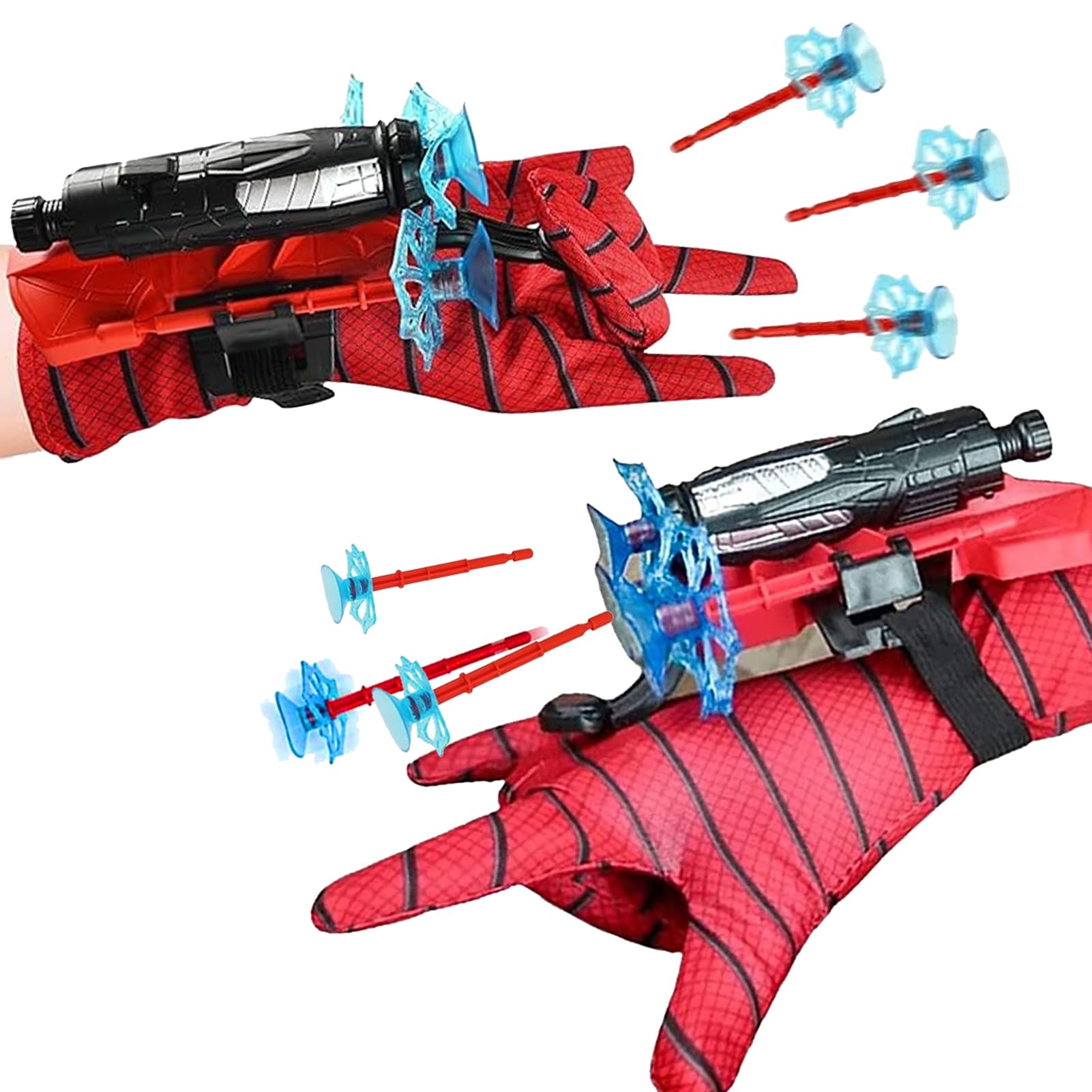 Spider Hero Launcher Set 2 Gloves, 3 Projectiles, Wrist Blaster Toy