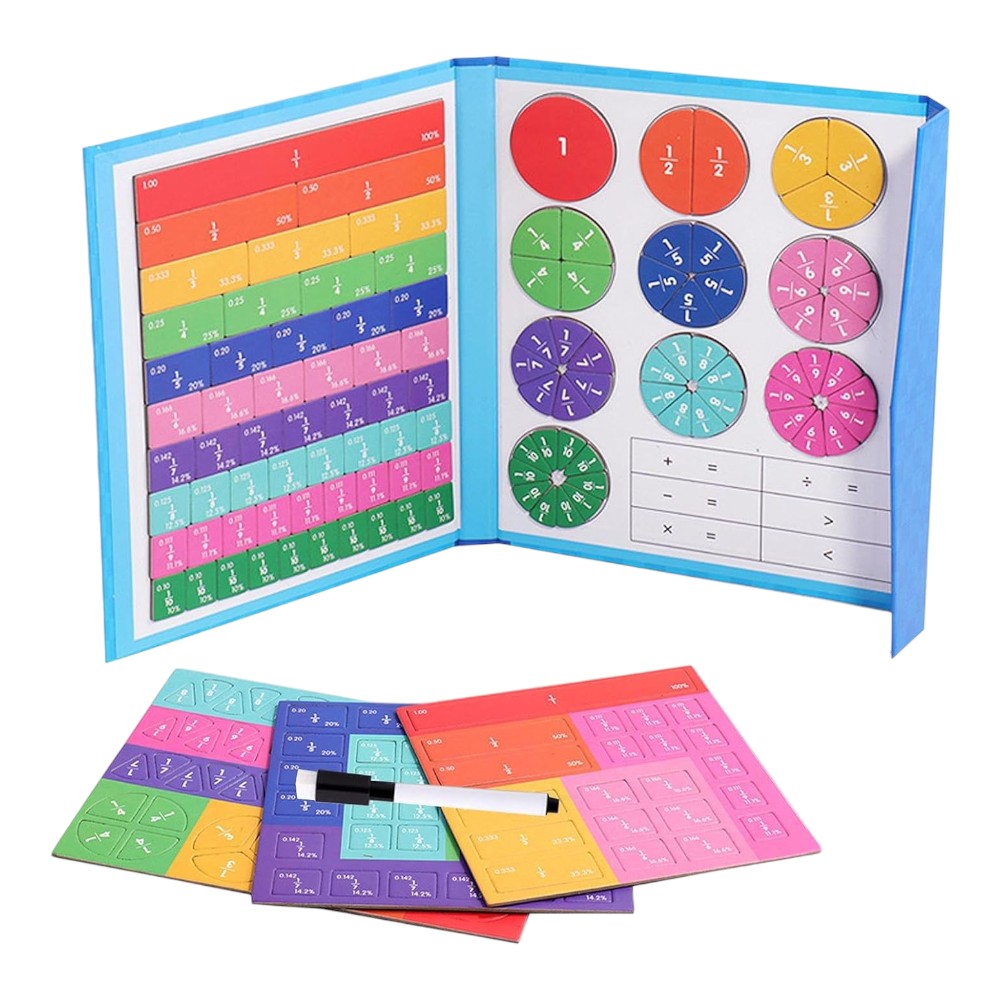 Magnetic Fraction Puzzle for Kids Interactive Math Learning Kit