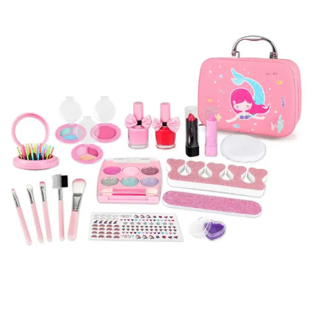 Girls Makeup Kit for Kids Complete Washable Princess Cosmetic Set