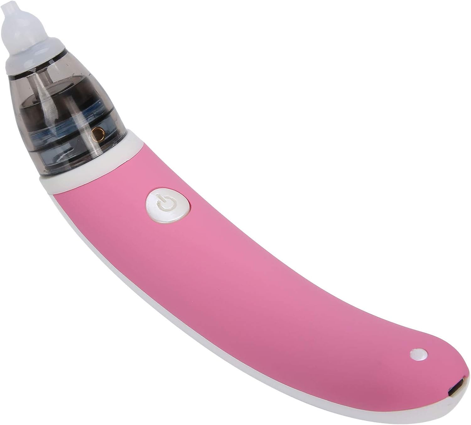 Electric Baby Nose Aspirator with Silicone Tip, Rose & White